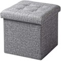 Miniatyrbillede 1 af 8: Rootz foldeopbevaringsskammel - Osmannisk bænk - Pladsbesparende sæde - MDF (E1) - 37,5 cm x 38 cm x 37,5 cm - Åndbart linnedbetræk
