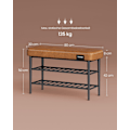 Miniatyrbillede 7 af 8: Rootz EKHO Collection - Skobænk - Entryway Organizer - Karamelbrun - 30 cm x 80 cm x 50 cm - 6,3 kg