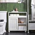 Miniatyrbillede 3 af 9: Rootz Opbevaringsskab til badeværelse - Smalt skab - Slank pladsbesparende - Justerbar hylde - 20x70x65cm - MDF - Opbevaring af toiletpapir