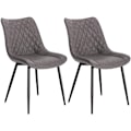Miniatyrbild 1 av 9: Rootz Set med 2 matstolar - Köksstolar - Moderna sittplatser - Hållbar, bekväm, lätt att montera - konstläder och metall - 46 cm x 40,5 cm x 85,5 cm