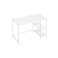 Miniatyrbillede 1 af 6: Rootz Maple White Desk - Skrivebord - Studiebord - Spånplade og stålkonstruktion - Rummelig arbejdsflade - Nem montering - 60cm x 120cm x 76cm
