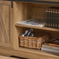 Miniatyrbillede 6 af 7: Rootz Moderne skænkskab - Kommode - TV stativ - Skydedøre - Justerbare hylder - Rummelig opbevaring - PB(E1) Materiale - 120cm x 70cm x 40cm