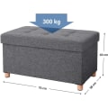 Pikkukuva 7 / 7: Rootz Hocker - Pouf - Säilytystila - Tummanharmaa - 76 x 38 x 40 cm