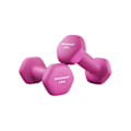 Miniatyrbild 1 av 7: Rootz 2-delat set rosa hantlar - Gjutjärn - Neoprenbeläggning - Toning - 13,5 cm x 6,5 cm - 1 kg x 2