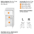 Miniatyrbillede 4 af 11: Rootz Badeværelsesskab - Højglans - 37 x 79 x 31cm White High gloss
