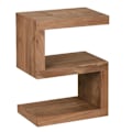 Miniatyrbillede 4 af 4: Rootz sidebord massivt træ akacie S Cube 60 cm højt stuebord design brunt sofabord i landlig stil