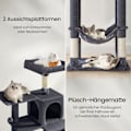 Miniatyrbild 3 av 5: Rootz Cat Scratching Post - Cat Tree - 143 cm High Scratch Tower - Mjukt plyschskydd - 55 x 45 x 143 cm