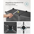 Miniatyrbild 3 av 10: Rootz 10 fack svart förvaringshylla - Organiseringsställ - Plasthyllor - ABS-plast - Stålram - 32cm x 165cm x 125cm