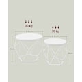 Miniatyrbillede 5 af 7: Rootz 2-delt sæt sideborde - Snehvid Sky Hvid - Spånpladestål - Letvægts - Nem montering - Stilfuldt design - 50 cm x 40 cm x 40 cm - 40 cm x 36 cm x