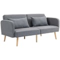 Miniatyrbillede 1 af 10: Rootz linned-look sovesofa - Justerbare armlæn - Cabriolet sofa - Gummitræben - 170 cm x 83 cm x 80 cm