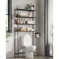 Miniatyrbillede 6 af 6: Rootz metal toilethylde - Sort opbevaringsstativ til badeværelset - Organiseringsstativ - Robust konstruktion - 30 cm x 83 cm x 176 cm