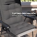 Miniatyrbillede 6 af 10: Rootz 2 stykker Sun Lounger Set - Garden Lounger Puder - polstrede puder - Vandafvisende, fade -resistent - 50x116x5 cm - Grå