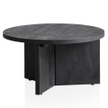 Miniatyrbillede 7 af 7: Rootz Modern Design Sofabord - Rundt bord - Stativstel - Håndlavet - Mango massivt træ - Unikt - Sort - 60cm x 60cm x 33cm