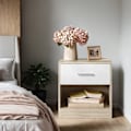 Miniatyrbillede 2 af 5: Rootz Bedside Table - Side Bord - Natbord - Med skuffe - Stilfuld opbevaringsløsning - 28 x 39 x 41 cm