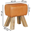 Miniatyrbillede 6 af 7: Rootz Design sæde skammel brun 40 x 30 x 47 cm Polstring skammel Læder skammel - Fodskammel Fodstøtte