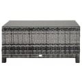 Miniatyrbillede 7 af 7: Rootz Have Sidebord - PE Rattan Have Sofabord - Med glasbordplade - Grå - 85cm x 50cm x 39cm