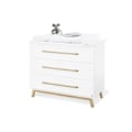 Miniatyrbillede 1 af 4: Rootz 'Riva' skiftende enhed - Baby Dresser - Nursery Cabinet - MDF & Ash Wood - 3 skuffer - Selvblød -tæt - 115 cm x 58 cm x 98 cm