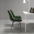 Miniatyrbild 2 av 7: Rootz Set med 4 matstolar - Sammetssits - Metallben - Ergonomisk design - Hållbar och bekväm - Golvskydd - 85,5 cm x 46 x 40,5 cm