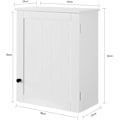 Miniatyrbillede 4 af 7: Rootz White Vægmonteret - Enkeltdørs badeværelsesskab - B40 x D23 x H52cm
