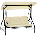 Miniatyrbillede 10 af 11: Rootz 3 Seat Swing Bench - Porch Swing - Garden Swing - Sun Protection - Konverterer dags seng - 195 cm x 117 cm x 175 cm