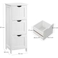 Miniatyrbillede 2 af 7: Rootz Opbevaringsskab - Badeværelsesskab - Kommode - 3 skuffer - Hvid - Stående skab - MDF - 32 x 30 x 81 cm