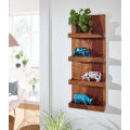 Pikkukuva 5 / 7: Rootz seinähylly 30x80x10 cm massiivi sheesham puinen riippuhylly moderni kelluva - Suuri design kelluva hylly - Riippuva olohuone - kirjahyllyseinä