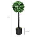 Miniatyrbillede 3 af 6: Rootz sæt med 2 kunstig buksbom - 2 buksbom - kunstige planter - udendørs - grøn + brun + sort - 20 cm x 20 cm x 60 cm