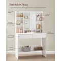 Miniatyrbild 3 av 7: Rootz White Sminkbord - Sminkbord - Sminkbord - Spånskivamaterial - Rymlig förvaring - Enkel montering - 40 cm x 90 cm x 144,7 cm