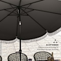 Miniatyrbillede 8 af 10: Rootz Ø269CM Parasol - Garden Sunshade - Balkonskærm - UPF 30+ UV -beskyttelse - Ø2.69m x 2,38m - Grå
