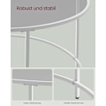 Miniatyrbild 6 av 7: Rootz soffbord i glas - Runt bord - Stålstomme - Skiva i härdat glas - Pärlvit-skiffergrå - 84 cm x 45,5 cm - Lätt - Robust - Enkel montering