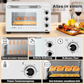 Miniatyrbild 4 av 7: Rootz Miniugn - Kompakt köksapparat - Multifunktionell spis - Effektiv matlagningsteknik - Användarvänlig design - Elegant vit metall med dubbel glasd