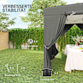 Pikkukuva 8 / 11: Rootz Pop Up Gazebo - Puutarhateltta - Ulkopaviljonki - UPF50+ UV -suoja - tummanharmaa - 250L x 250W x 268H cm
