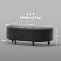 Miniatyrbillede 3 af 10: Rootz Velvet Opbevaringsbænk - Osmannisk - Polstret skammel - Tæt polstring - Sorte gummitræben - 120 cm x 46 cm x 42 cm