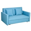 Miniatyrbillede 1 af 5: Rootz sovesofa - 2 personers sofa - Skjult opbevaringsplads - Blød polstring - Stilfuldt polybomuldsmateriale - Lyseblå - 152 x 101 x 81 cm