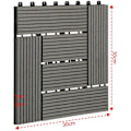 Pikkukuva 4 / 8: Rootz Premium WPC patiolaatat - Terassilaatat - Lukittavat lattiat - Kestävä ja UV-suojattu - Helppo asennus - Monipuolinen käyttö - 30 cm x 30 cm x 1