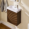 Miniatyrbillede 3 af 8: Rootz Smally Sink Cabinet - Compact Vanity - Slim Badeværelsesmøbler - Rummelig opbevaring - 40x56x22cm, MDF & keramik