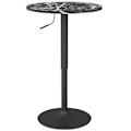 Miniatyrbillede 10 af 11: Rootz Marble Look Bar Table - Bistro Table - Højdejusterbar tabel - Rumbesparende design - 60 x 60 x 68-93,5 cm