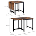 Miniatyrbillede 3 af 11: Rootz Folding Spisebord - Industriel bord - Rumbesparende bord - Udvides let - 118 cm x 70 cm x 76,5 cm