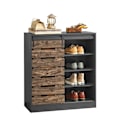 Miniatyrbillede 1 af 7: Rootz Modern skænk med skydedør - Kommode - Skoskab - Alsidig opbevaring - Justerbare hylder - Holdbart PB-materiale - 80cm x 89cm x 35cm