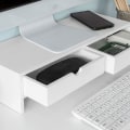 Miniatyrbillede 5 af 7: Rootz Monitor Stand Computer Screen- Monitor Stand Monitor- Riser Desk Organizer med 2 skuffer