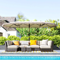 Miniatyrbillede 2 af 6: Rootz Double Garden Pavilion - Outdoor Canopy - Sun Shelter - UV -beskyttelse - 450 x 265 x 260 cm