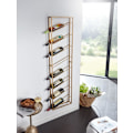 Miniatyrbild 2 av 7: Rootz rack vägg metall guld 36x150x8 cm stor för 8 flaskor - Design vägghylla för köket - Flaskställ Hängande smal Väggmonterad