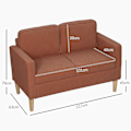 Miniatyrbillede 3 af 11: Rootz Two Seater Sofa - Mini Couch - Loveseat - Storage Race Efficiency - 117 x 63 x 79 cm lyserød