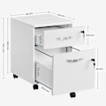 Miniatyrbillede 7 af 9: Rootz Låsbar Rullebeholder - Hvidt arkivskab - Opbevaringsskab - Sengebord - Sidebord - 5 hjul - E1 MDF - PVC - 44cm x 40cm x 54,5cm