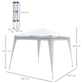 Pikkukuva 7 / 7: Rootz Folding Gazebo - Folding Pavilion - Folding Tent - Party Tent - Steel White - 2.4x2.4m