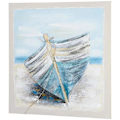 Miniatyrbild 7 av 7: Rootz Målning - Väggmålning - Väggkonst - Båt på stranden Väggmålning - Väggbilder - Nostalgisk konst - Duk (Polyester)/furu/Akvarell (Propylen) - Blå