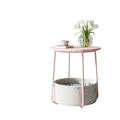 Miniatyrbillede 1 af 5: Rootz Round sofabord - Lille bord - sidebord - Rumbesparende design - 45 cm x 50 cm - lyserød, brun