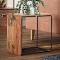 Miniatyrbillede 2 af 7: Rootz sidebord - massivt træ og metal endebord - industriel stil accent bord - håndlavet, holdbart, beskyttende klar lak - 45 cm x 30 cm x 45 cm