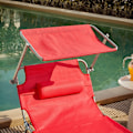 Miniatyrbillede 6 af 8: Rootz justerbar solseng med baldakin - Haveseng - Strandseng - Holdbar metalramme - Syntetisk fiberstof - Multiposition - Opbevaringslomme - 195 cm x