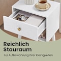 Miniatyrbillede 5 af 6: Rootz Bedside Table - Side Bord - Natbord med skuffe - Træben - Rumbesparende - 28 x 39 x 55 cm